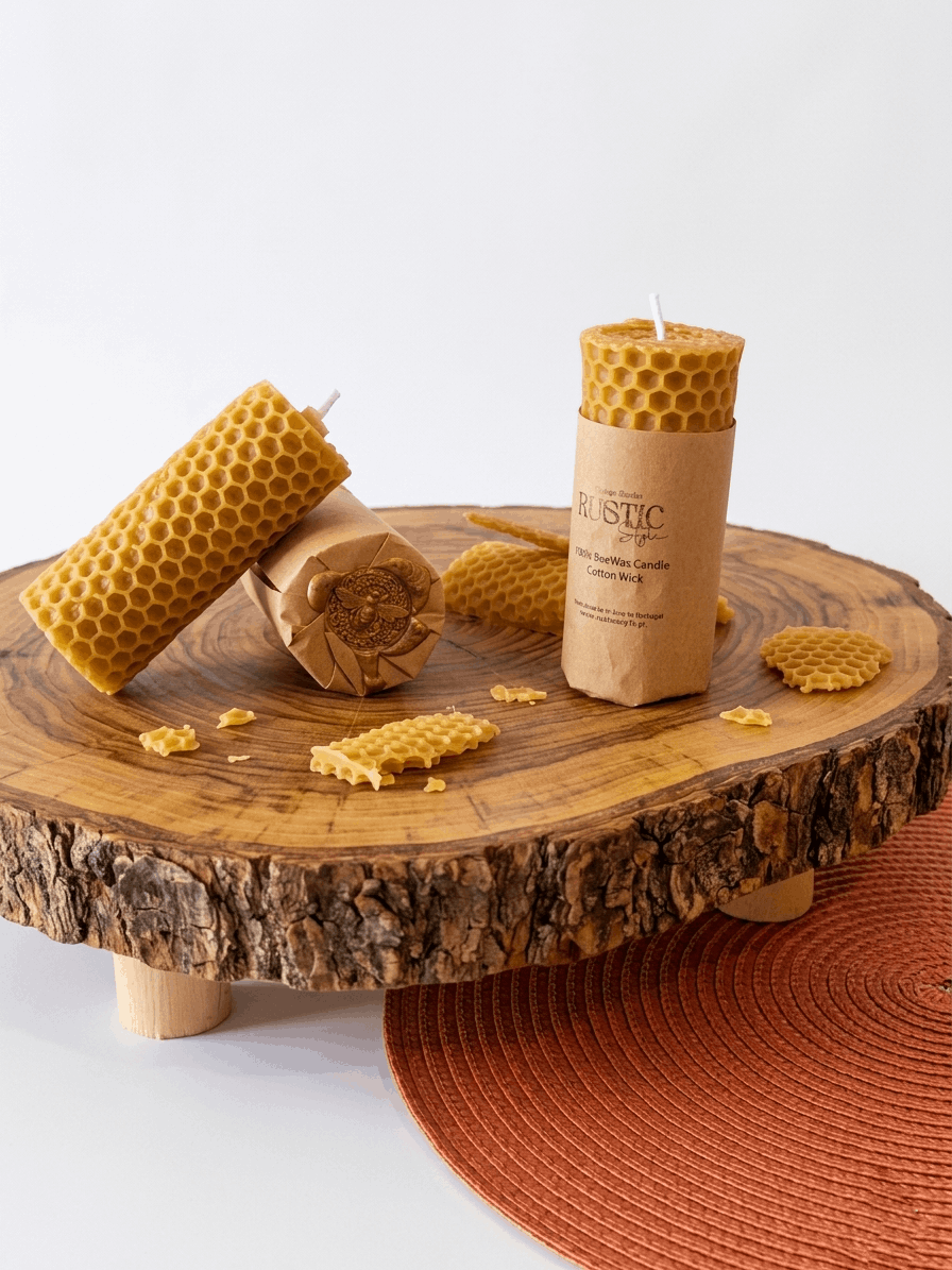 Natural Honeycomb Beeswax Candle