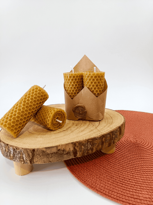 2 Natural Honeycomb Beeswax Candle